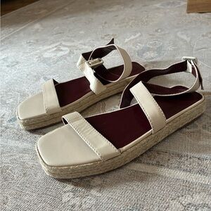 STAUD Made In Portugal Cream Sandals